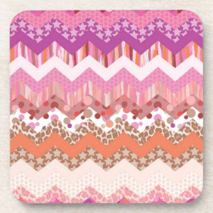 Dessous-de-verre arrière - plan de zigzag rose
