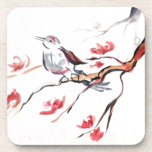 Dessous-de-verre Arrière - plan d'oiseau de chant