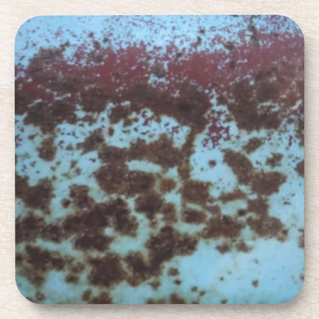Dessous-de-verre arrière - plan turquoise bleu et violet rouillé (Devant)