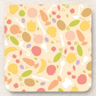 Dessous-de-verre Arrière - plan végétarien de motif de cuisine