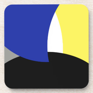 Dessous-de-verre Art Abstrait bleu jaune