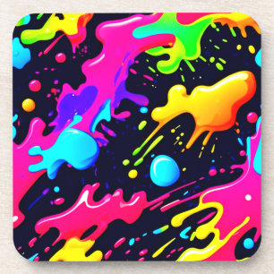 Dessous-de-verre Art Abstrait d'explosion de couleur liquide
