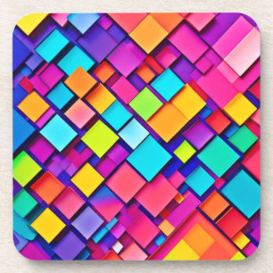 Dessous-de-verre Art Abstrait géométrique vibrant