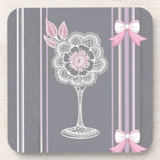 Dessous-de-verre Art de l'IA rose et gris