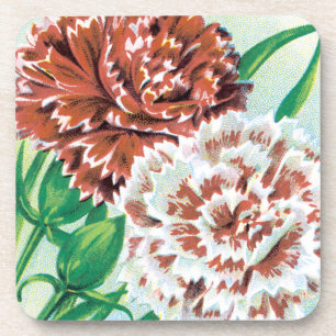 Dessous-de-verre Art de pochette de graines vintage, fleurs d'œille
