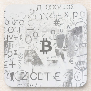 Dessous-de-verre Art de rue Bitcoin (Peinture blanche n° 3)
