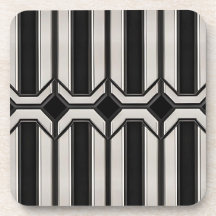 Dessous de verre Art déco noir et argent
