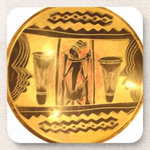 Dessous-de-verre Art Ethnique Africain d'or Imprimer