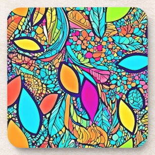Dessous-de-verre Art Floral Abstrait coloré