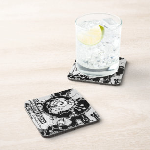 Dessous-de-verre Art Géométrique Noir Et Blanc 4