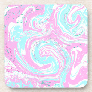 Dessous-de-verre Art Libre en Marbre Bleu Turquoise rose
