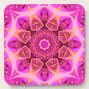 Dessous-de-verre Art mandala Délice rose girly : Lot de six