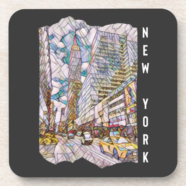 Dessous-de-verre Art Mosaïque esthétique de New York (Devant)
