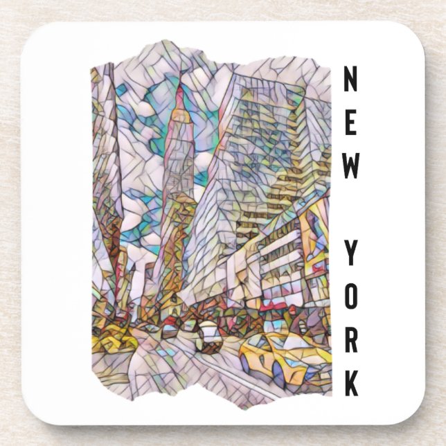 Dessous-de-verre Art Mosaïque esthétique de New York (Devant)