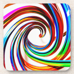 Dessous-de-verre Art Motif spiral coloré