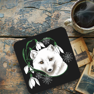Dessous-de-verre Art Nouveau Renard blanc arctique