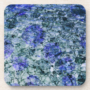 Dessous-de-verre Art numérique d'aquarelle bleue arrière - plan abs