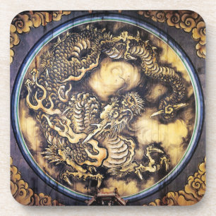 Dessous-de-verre Art oriental japonais traditionnel frais en bois