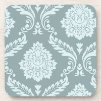 Art Rococo Damassé I Bleu Canard+Turquoise