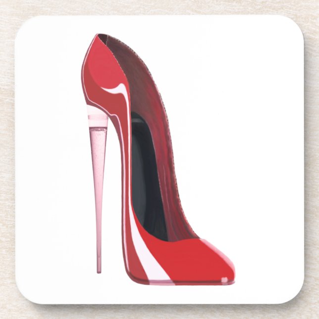 Dessous-de-verre Art stylet rouge de chaussure de talon de (Devant)
