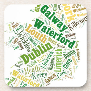 Dessous-de-verre Art Word des villes d'Irlande