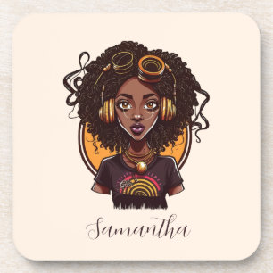Dessous-de-verre Artiste Afro femme