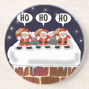 Dessous de verre "attaque des Mini-Santa" - par