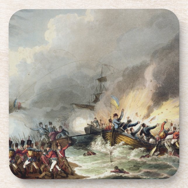 Dessous-de-verre Atterrissage des troupes britanniques en Egypte, (Devant)