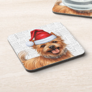Dessous-de-verre Australian Terrier Dog Woof Word Art Holiday