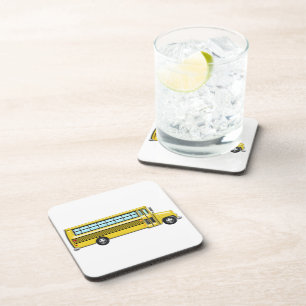 Dessous-de-verre Autobus scolaire jaune superbe