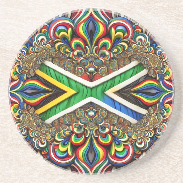 Dessous de verre aux couleurs sud-africaines (Devant)