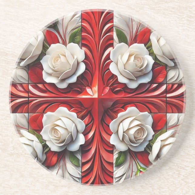 Dessous de verre avec design Rose anglais (Devant)