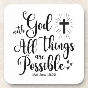 Dessous-de-verre Avec Dieu toutes les choses sont possibles - Matth