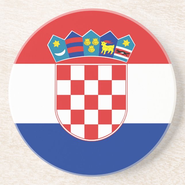 Dessous de verre avec Drapeau de Croatie (Devant)