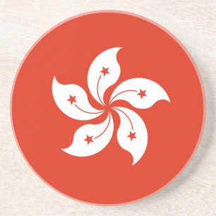 Dessous de verre avec Drapeau de Hong Kong, Chine