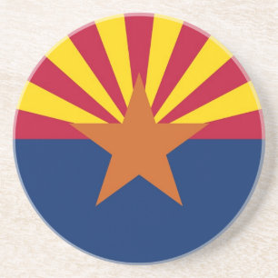 Dessous de verre avec Drapeau de l'Arizona, USA