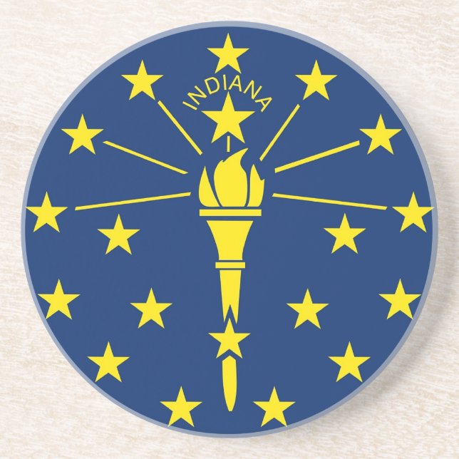 Dessous de verre avec Drapeau de l'Indiana, USA (Devant)