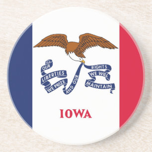 Dessous de verre avec Drapeau de l'Iowa, USA