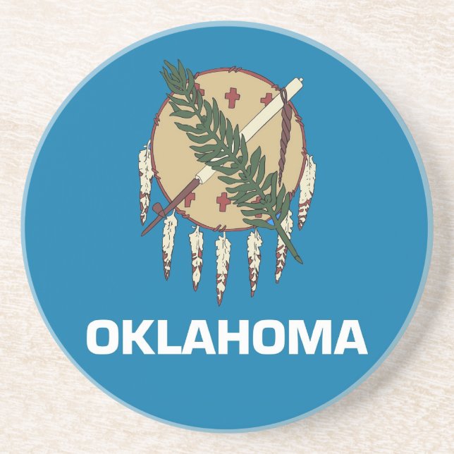 Dessous de verre avec Drapeau de l'Oklahoma, USA (Devant)