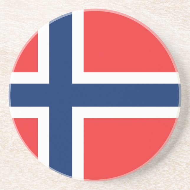 Dessous de verre avec Drapeau de Norvège (Devant)