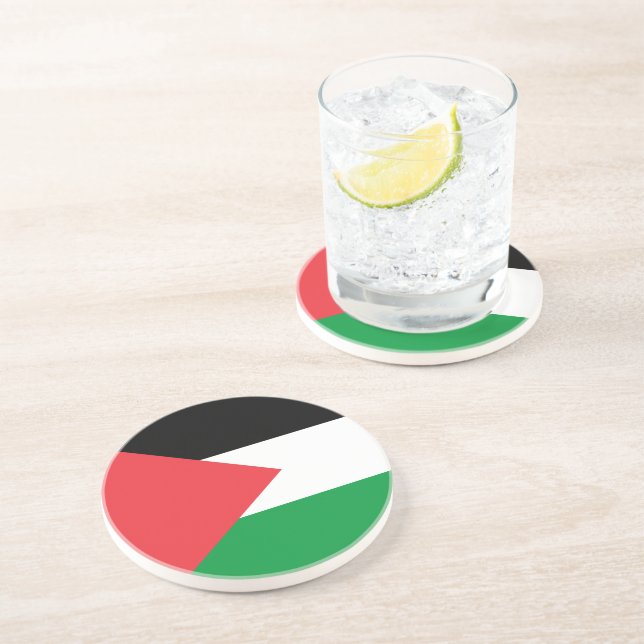 Dessous de verre avec Drapeau de Palestine (Côté)