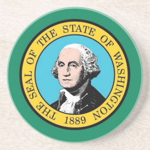 Dessous de verre avec Drapeau de Washington, USA