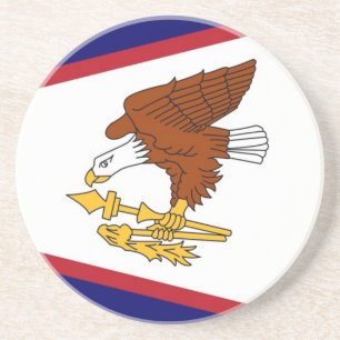 Dessous de verre avec Drapeau des Samoa américaine
