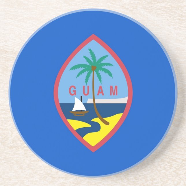 Dessous de verre avec Drapeau du Guam, USA (Devant)