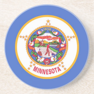 Dessous de verre avec Drapeau du Minnesota, USA