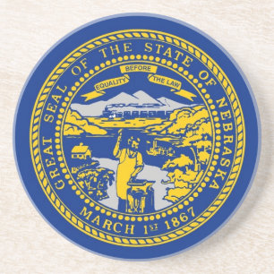 Dessous de verre avec Drapeau du Nebraska, USA