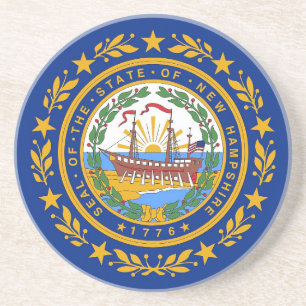 Dessous de verre avec Drapeau du New Hampshire, US