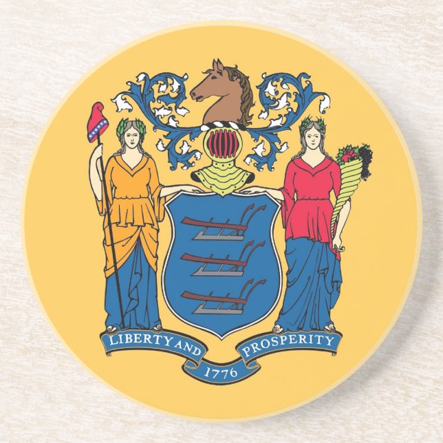 Dessous de verre avec Drapeau du New Jersey, USA (Devant)