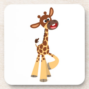 Dessous de verre avec un bébé girafe de dessin ani