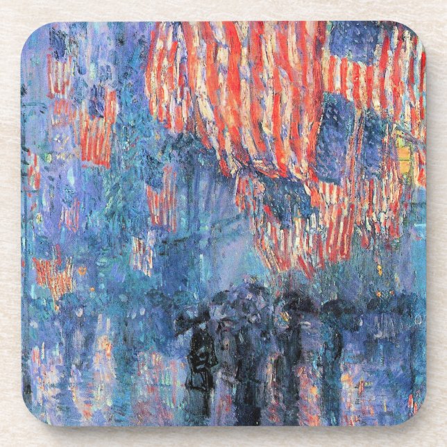 Dessous-de-verre Avenue dans la pluie par Frederick Childe Hassam (Devant)